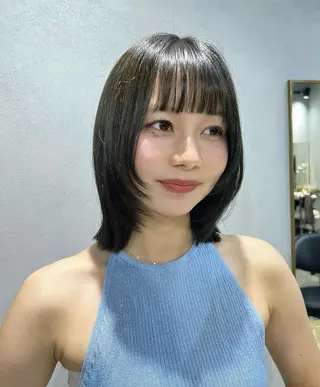 ミディアム カラー akane/ボブ /ブラウンベージュのヘアスタイル