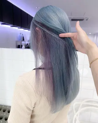 セミロング カラー ヘアアレンジ *モデル募集🤍横浜 透明感カラー🫧のヘアスタイル