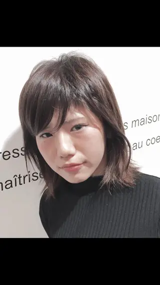 ミディアム カラー ヘアアレンジ 秋葉 一郎のヘアスタイル