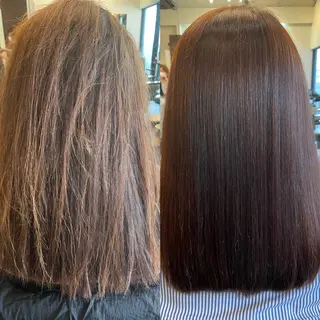 セミロング 髪質改善縮毛矯正 専門店のヘアスタイル