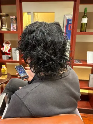 ミディアム パーマ メンズ SALOWIN名古屋栄店所属・Yuuki🌷名古屋 栄 カラー/ボブのヘアスタイル