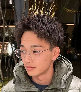 ショート パーマ メンズ HAREKE   aveda&8所属・竹内 愛花のヘアスタイル