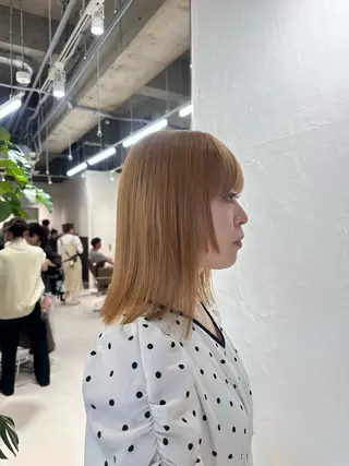 ミディアム カラー ブリーチカラー/ベー ジュ/Hono🦖のヘアスタイル