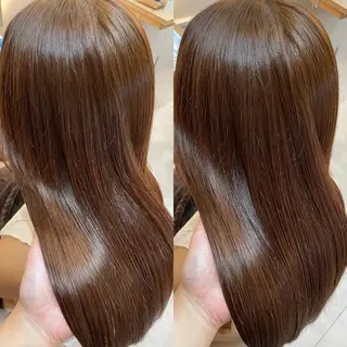 ミディアム カラー ブリーチ無しダブル カラー🦕まどかのヘアスタイル