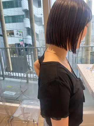ショート カラー 抜け感ボブ×パーマ |kazaneのヘアスタイル