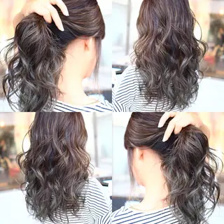 ロング カラー ヘアアレンジ Mariana/ 鶴原-ハイライトのヘアスタイル