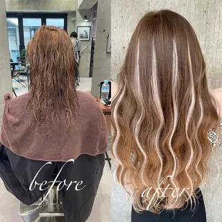 ロング カラー ヘアアレンジ TATSUYA アートディレクターのヘアスタイル