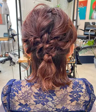ミディアム カラー ヘアアレンジ 暖色カラー/天神/ ヘイマサクラのヘアスタイル