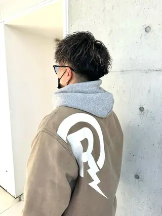 ミディアム パーマ メンズ 👑ツイスパ👑 中谷 陸のヘアスタイル