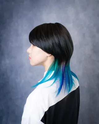 ミディアム カラー パーマ 松尾 泰伸のヘアスタイル