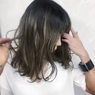 セミロング カラー 恵比寿 内川 賀生のヘアスタイル
