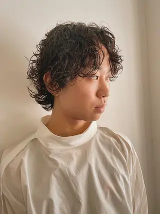ミディアム パーマ ショートカット✂︎ 久保田 航平のヘアスタイル
