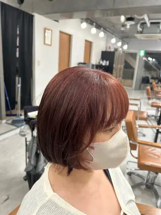 ショート カラー カズキ🌼曲がる 縮毛矯正のヘアスタイル