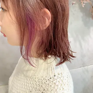 ミディアム カラー 落合 優樹のヘアスタイル