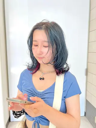 ミディアム フルガキ ハルカ天神美容室のヘアスタイル