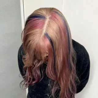 ミディアム カラー 💫miyu💫デザ インカラー/アレンジのヘアスタイル