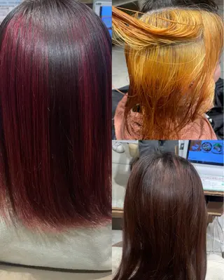 ミディアム カラー 足立 初葉のヘアスタイル