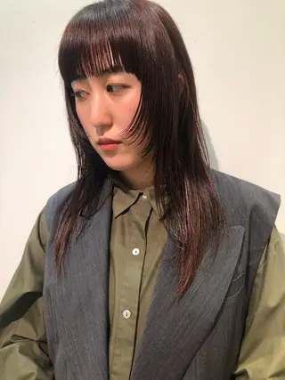 セミロング カラー 髪質改善/レイヤー/ お顔まわり/Ami.のヘアスタイル