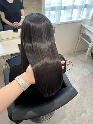 ロング 堤　葵生/透明感カラ ー/髪質改善縮毛矯正のヘアスタイル