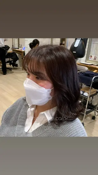 ミディアム カラー 似合わせカット得意 💛RENA💛のヘアスタイル