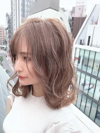 ミディアム カラー 中川歩 髪質改善 ツヤカラー【横浜】のヘアスタイル