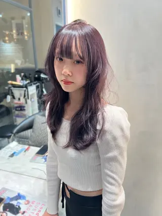 セミロング 韓国レイヤーカット/ 縮毛矯正/羽田航のヘアスタイル