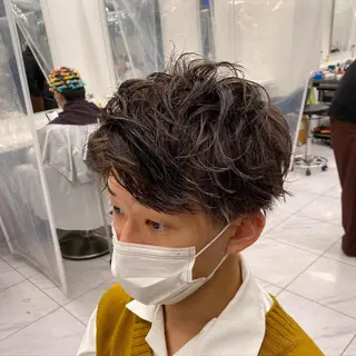 セミロング パーマ ヘアアレンジ メンズ メンズ特化 水口湧太のヘアスタイル