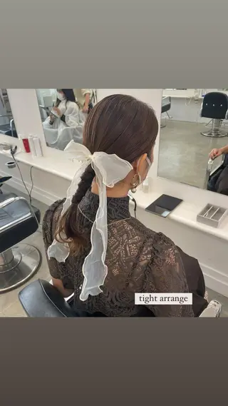 セミロング カラー ヘアアレンジ Sana/ 耳ツボ/インナーのヘアスタイル