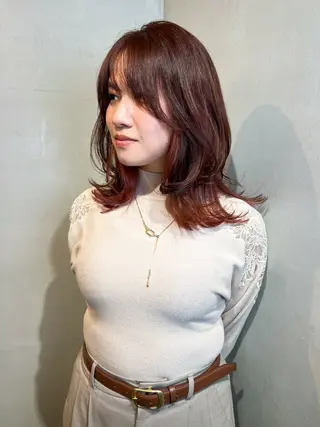 ミディアム カラー Aya/四条烏丸/ インナーカラーのヘアスタイル