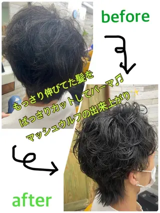 パーマ メンズ 大坪 拓斗のヘアスタイル