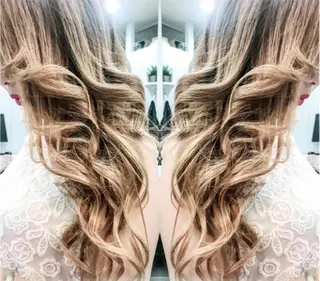 セミロング カラー パーマ ヘアアレンジ チビ編み込みエクステ シールEXどぅ〜すのヘアスタイル