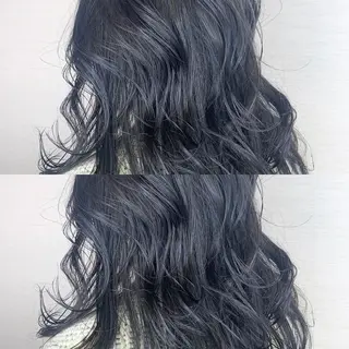 セミロング カラー 韓国レイヤーカット/ ダブルカラーのヘアスタイル