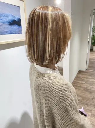 ミディアム カラー ハイライト⭐️上野 高広のヘアスタイル