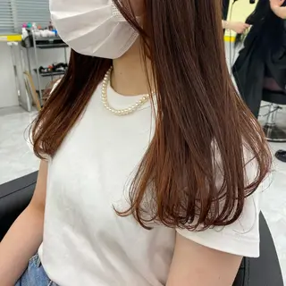 セミロング カラー ヘアアレンジ mai🍑暖色カラー /レイヤー💖のヘアスタイル