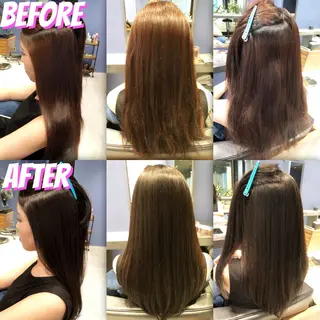 ロング カラー パーマ ブリーチ縮毛矯正/ デサキ ショウヘイのヘアスタイル