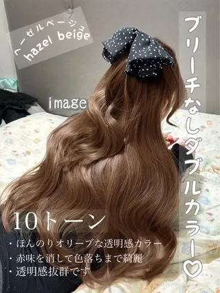 ロング カラー 透明感カラー✨🩵 韓国ヘアkanatoのヘアスタイル