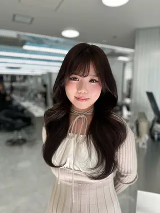 ロング カラー mina/暖色カラー 🥀韓国風カット🥀のヘアスタイル