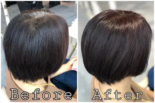 カラー giraffe hair works所属・縮毛矯正モデル募集 新海淳子のヘアスタイル