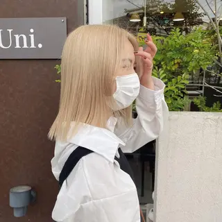 ミディアム カラー 渡邊 唯のヘアスタイル