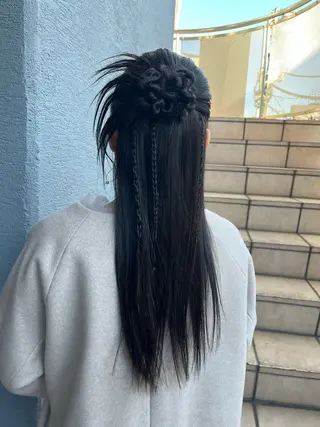 ロング ミルクティーベージュ ブリーチ 店長 清水のヘアスタイル