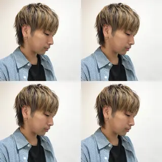 ショート カラー メンズ 嶋佐 昌大 シマサマオのヘアスタイル