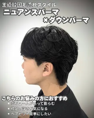 ミディアム メンズ パーマ 髪質改善/韓国メンズ カット&パーマ 猿川のヘアスタイル