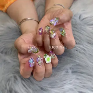 ネイル RICO Nail パーツつけ放題🌈のネイルデザイン