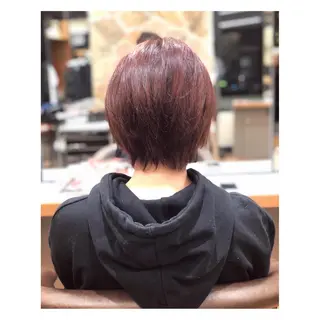 ショート レイヤー/グレージュ メンズパーマのヘアスタイル