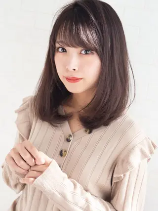 ミディアム カラー ツヤ髪になりたい方へ 🩷柴田知亜希のヘアスタイル