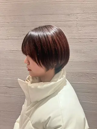 ショート サキ🤍ハイトーン 🩰くびれ巻きヘアのヘアスタイル
