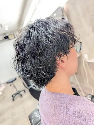 ミディアム パーマ メンズ QOL円山 YUTOのヘアスタイル