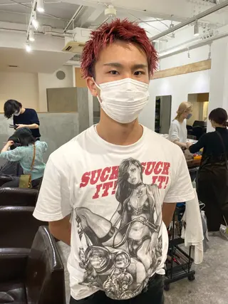 ショート カラー メンズ 森貴裕/ベージュ/ パーマ/オリーブのヘアスタイル