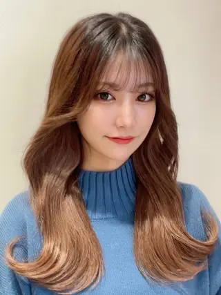 ミディアム カラー 顔周り特化/韓国ヘア /レイヤー/吉野幸大のヘアスタイル