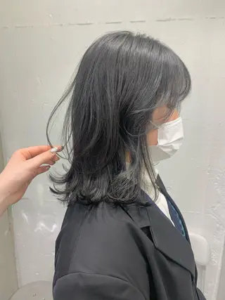 ミディアム カラー ヘアアレンジ 憧れの艶ハイトーンへ 🌙サイダサキのヘアスタイル